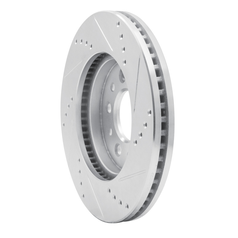 Ford Freestar Brake Rotor (1) - Front Left - R1 Concepts - Drilled & Slotted - Silver - `04-`07